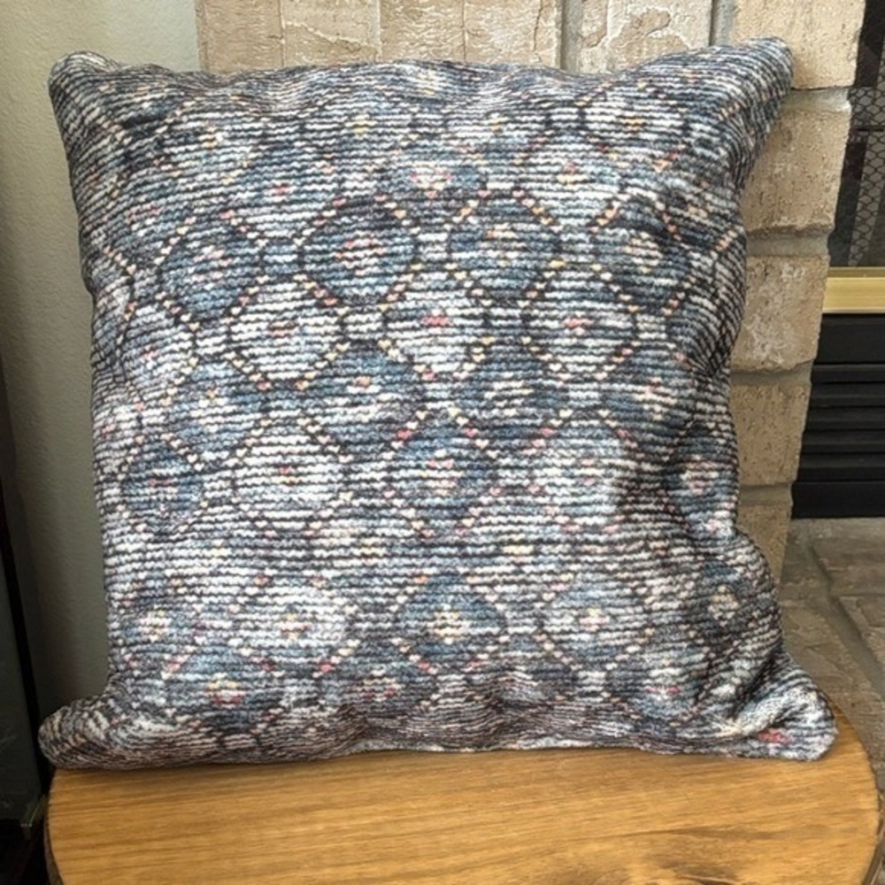 Loloi x Sonoma Super Soft Diamond Geometric Square Throw Pillow Accent 18" Retro - Picture 10 of 12